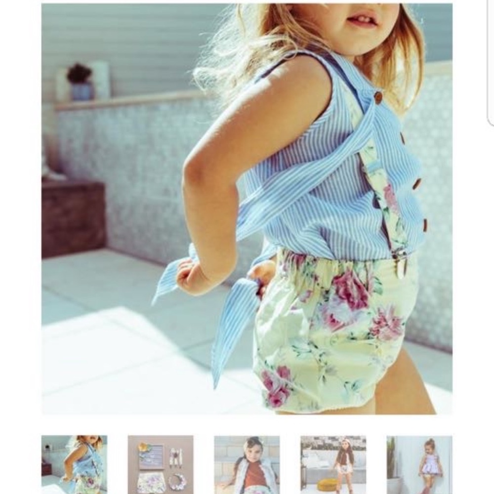 Lacey lane top with suspender shorts size 8